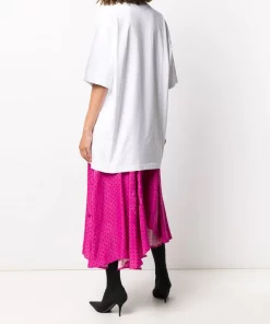 ( Positively Conscious ) Balenciaga T-shirt Oversize à Logo Brodé 9040 WHITE -Vente magasin Balenciaga 15659918 28954413 600