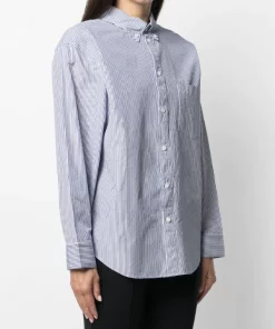 ( Positively Conscious ) Balenciaga 4640 BLUE/WHITE Chemise à Rayures Femme -Vente magasin Balenciaga 15663425 30102156 600