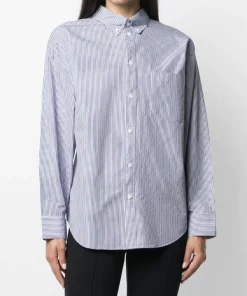 ( Positively Conscious ) Balenciaga 4640 BLUE/WHITE Chemise à Rayures Femme -Vente magasin Balenciaga 15663425 30102157 600