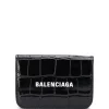( Positively Conscious ) Balenciaga 1090 BLACK/L WHITE Portefeuille à Logo Imprimé Femme