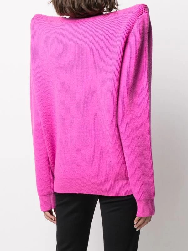 ( Positively Conscious ) Balenciaga 5510 FUCHSIA Pull à épaules Structurées Femme 6 ( Positively Conscious ) Balenciaga 5510 FUCHSIA Pull à épaules Structurées Femme – Image 4