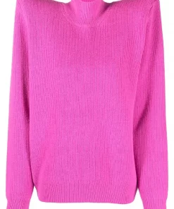 ( Positively Conscious ) Balenciaga 5510 FUCHSIA Pull à épaules Structurées Femme