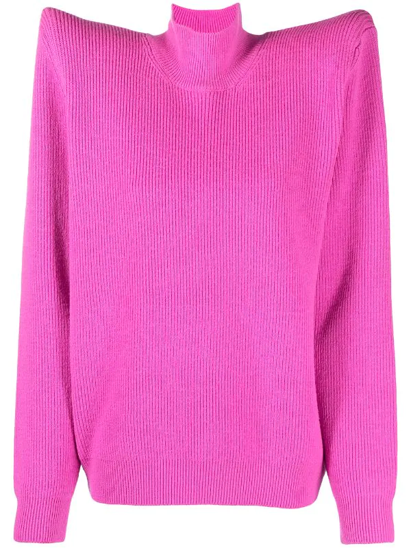 ( Positively Conscious ) Balenciaga 5510 FUCHSIA Pull à épaules Structurées Femme 3 ( Positively Conscious ) Balenciaga 5510 FUCHSIA Pull à épaules Structurées Femme