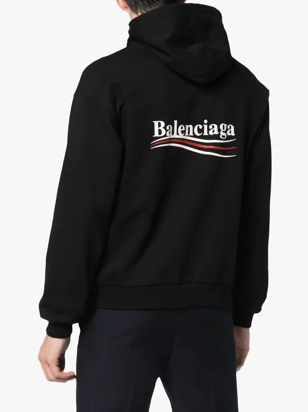 ( Positively Conscious ) Balenciaga 1070 BLACK/WHITE Hoodie à Logo Imprimé Homme 6 ( Positively Conscious ) Balenciaga 1070 BLACK/WHITE Hoodie à Logo Imprimé Homme – Image 4