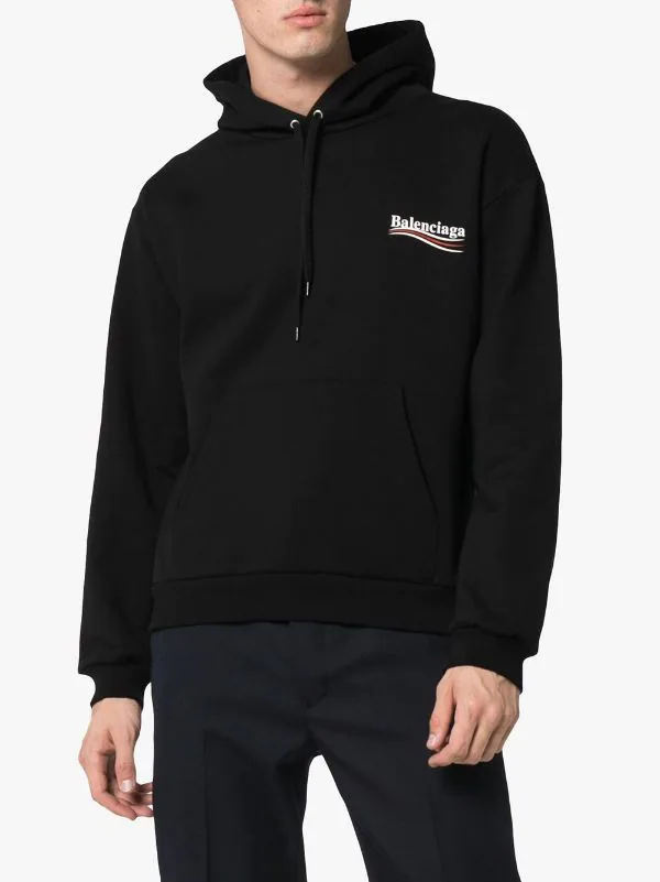 ( Positively Conscious ) Balenciaga 1070 BLACK/WHITE Hoodie à Logo Imprimé Homme 5 ( Positively Conscious ) Balenciaga 1070 BLACK/WHITE Hoodie à Logo Imprimé Homme – Image 3