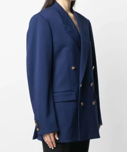( Positively Conscious ) Balenciaga 4140 MARINE BLUE Blazer à Boutonnière Croisée Femme -Vente magasin Balenciaga 15919323 30428420 600
