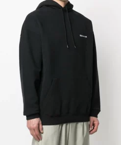 ( Positively Conscious ) Balenciaga Hoodie à Logo Imprimé 1070 BLACK/WHITE -Vente magasin Balenciaga 15920547 30681429 600