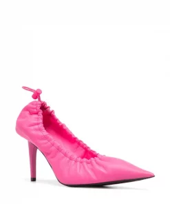 ( Positively Conscious ) Balenciaga Escarpins Scrunch Knife En Cuir 5321 FLUO PINK -Vente magasin Balenciaga 15920564 32178337 600