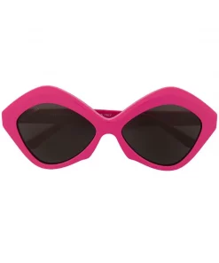 ( Positively Conscious ) Balenciaga Lunettes De Soleil à Monture Ronde 5213 FUCHSIA