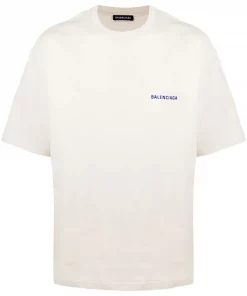( Positively Conscious ) Balenciaga T-shirt Ă Logo 9055 CHALKY WHITE/BLUE
