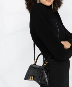 ( Positively Conscious ) Balenciaga Petit Sac à Main Hourglass à Effet Peau De Crocodile 1000 BLACK -Vente magasin Balenciaga 15920706 064707b8 4838 4e1f a5e2 93feee4751fe 600