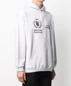 ( Positively Conscious ) Balenciaga 1167 HEATHER GREY/ BLACK Hoodie à Imprimé WFP Homme -Vente magasin Balenciaga 15920723 30111360 600