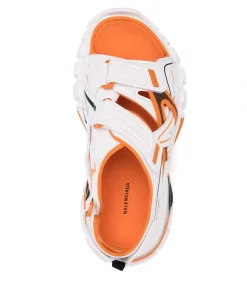 ( Positively Conscious ) Balenciaga Sandales à Design à Empiècements 9059 WHITE/ORANGE -Vente magasin Balenciaga 15920733 32012008 600