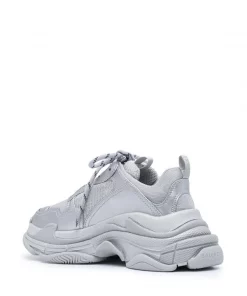 ( Positively Conscious ) Balenciaga 8100 SILVER METALLIC Baskets Triple S à Effet Métallisé Femme -Vente magasin Balenciaga 15920758 33073154 600