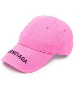 ( Positively Conscious ) Balenciaga 5960 PINK/BLACK Casquette à Broderies Femme