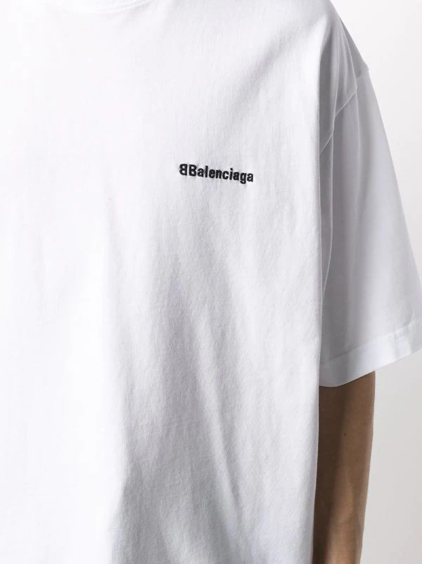 ( Positively Conscious ) Balenciaga 9040 WHITE/BLACK T-shirt à Logo Brodé Homme 7 ( Positively Conscious ) Balenciaga 9040 WHITE/BLACK T-shirt à Logo Brodé Homme – Image 5