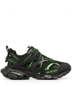 ( Positively Conscious ) Balenciaga 1035 BLACK/FLUO GREEN Baskets Track.2 Open Homme