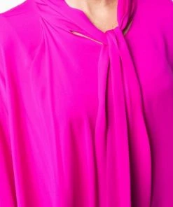 ( Positively Conscious ) Balenciaga Blouse à Col Noué 5510 FUSCHIA -Vente magasin Balenciaga 15921003 32032397 600