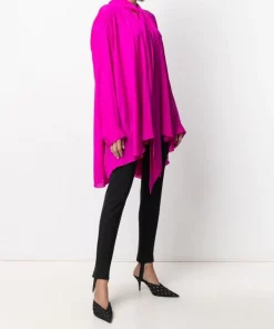( Positively Conscious ) Balenciaga Blouse à Col Noué 5510 FUSCHIA -Vente magasin Balenciaga 15921003 32032399 600