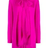 ( Positively Conscious ) Balenciaga Blouse à Col Noué 5510 FUSCHIA
