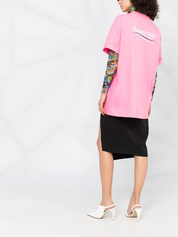 ( Positively Conscious ) Balenciaga T-shirt à Logo Imprimé 5713 BUBBLE GUM /WHITE 8 ( Positively Conscious ) Balenciaga T-shirt à Logo Imprimé 5713 BUBBLE GUM /WHITE – Image 6