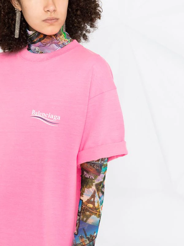 ( Positively Conscious ) Balenciaga T-shirt à Logo Imprimé 5713 BUBBLE GUM /WHITE 7 ( Positively Conscious ) Balenciaga T-shirt à Logo Imprimé 5713 BUBBLE GUM /WHITE – Image 5