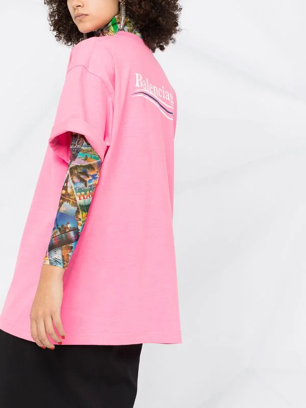 ( Positively Conscious ) Balenciaga T-shirt à Logo Imprimé 5713 BUBBLE GUM /WHITE 5 ( Positively Conscious ) Balenciaga T-shirt à Logo Imprimé 5713 BUBBLE GUM /WHITE – Image 3