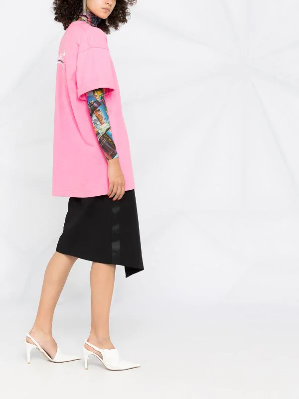 ( Positively Conscious ) Balenciaga T-shirt à Logo Imprimé 5713 BUBBLE GUM /WHITE 6 ( Positively Conscious ) Balenciaga T-shirt à Logo Imprimé 5713 BUBBLE GUM /WHITE – Image 4