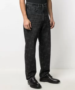 ( Positively Conscious ) Balenciaga Jean à Logo Imprimé 1052 STONEWASH BLACK -Vente magasin Balenciaga 15921032 30411025 600