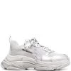( Positively Conscious ) Balenciaga 8100 SILVER METALLIC Baskets Triple S Métallisées Homme