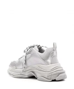 ( Positively Conscious ) Balenciaga 8100 SILVER METALLIC Baskets Triple S Métallisées Homme -Vente magasin Balenciaga 15921035 33157042 600
