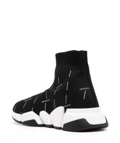 ( Positively Conscious ) Balenciaga Baskets Speed 2.0 à Logo Imprimé 1090 BLACK/WHITE -Vente magasin Balenciaga 15921038 31726675 600