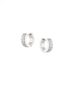 ( Positively Conscious ) Balenciaga Boucles D'oreilles Force à Logo 0918 SHINY SILVER