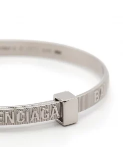 ( Positively Conscious ) Balenciaga Bracelet Rayé à Logo Gravé Femme -Vente magasin Balenciaga 15921075 34012620 600