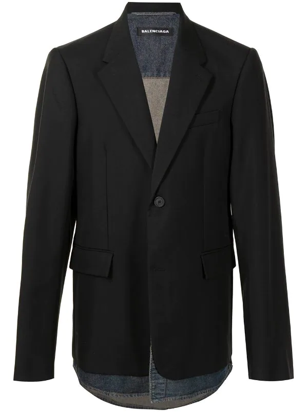 ( Positively Conscious ) Balenciaga Blazer Oversize Superposé 1030 BLACK/DIR DARK BLUE 3 ( Positively Conscious ) Balenciaga Blazer Oversize Superposé 1030 BLACK/DIR DARK BLUE
