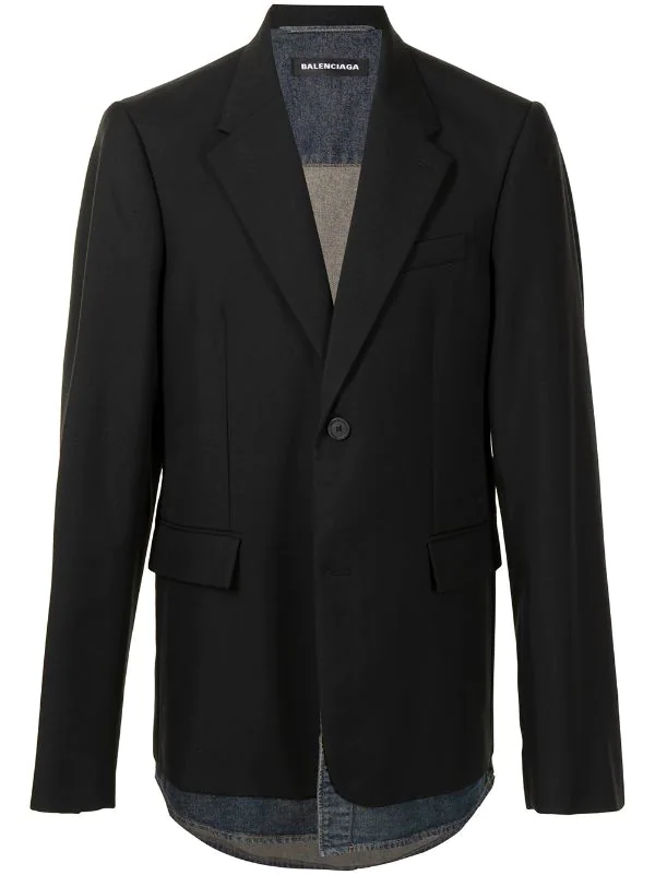 ( Positively Conscious ) Balenciaga Blazer Oversize Superposé 1030 BLACK/DIR DARK BLUE 7 ( Positively Conscious ) Balenciaga Blazer Oversize Superposé 1030 BLACK/DIR DARK BLUE – Image 5