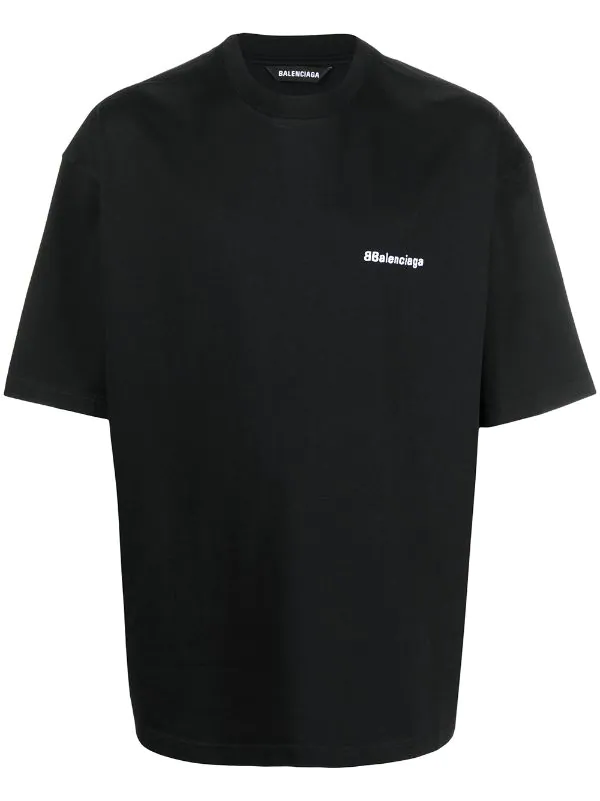 ( Positively Conscious ) Balenciaga T-shirt à Logo Brodé 1070 BLACK/WHITE 3 ( Positively Conscious ) Balenciaga T-shirt à Logo Brodé 1070 BLACK/WHITE