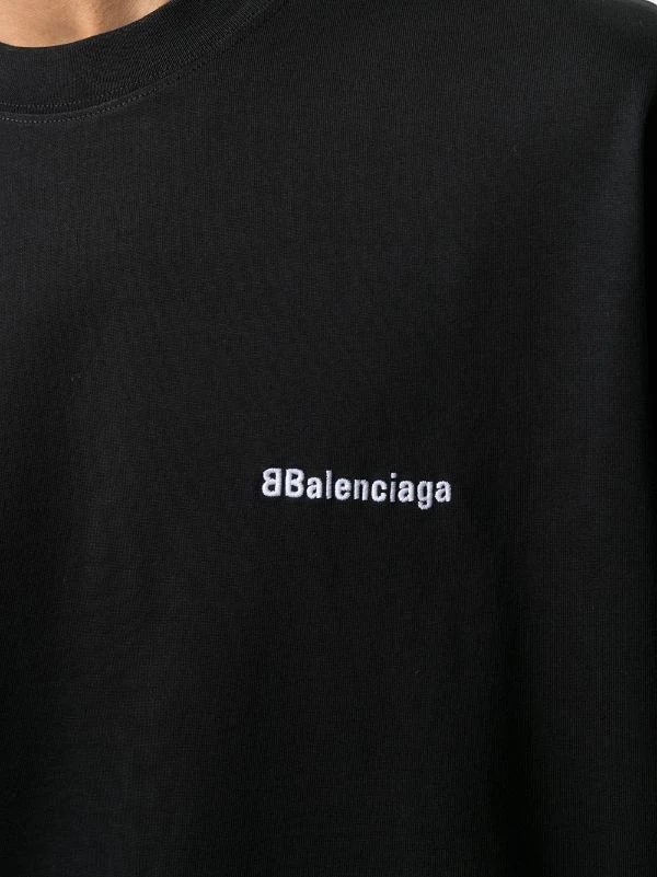 ( Positively Conscious ) Balenciaga T-shirt à Logo Brodé 1070 BLACK/WHITE 7 ( Positively Conscious ) Balenciaga T-shirt à Logo Brodé 1070 BLACK/WHITE – Image 5