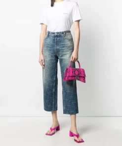 ( Positively Conscious ) Balenciaga 2340 AUTHENTIC DARK BLUE Jean Court à Logo Imprimé Femme 8 ( Positively Conscious ) Balenciaga 2340 AUTHENTIC DARK BLUE Jean Court à Logo Imprimé Femme -Vente magasin Balenciaga 15921140 30428452 600