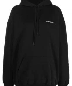 ( Positively Conscious ) Balenciaga Hoodie à Logo Imprimé 1070 BLACK/WHITE