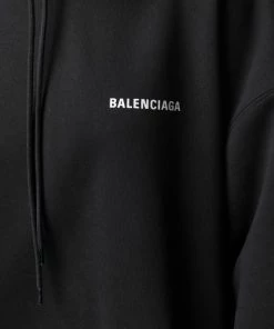 ( Positively Conscious ) Balenciaga Hoodie à Logo Imprimé 1070 BLACK/WHITE -Vente magasin Balenciaga 16054205 30437475 600
