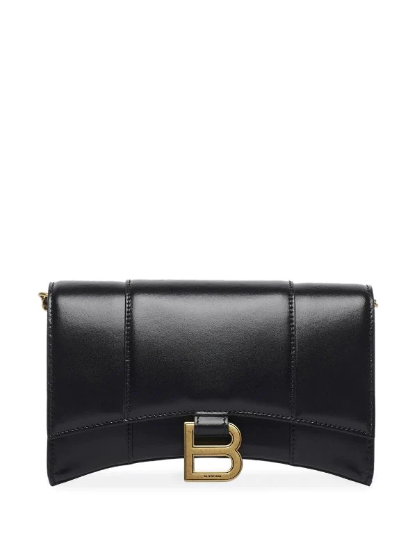 ( Positively Conscious ) Balenciaga BLACK Portefeuille Hourglass à Bride En Chaîne Femme 8 ( Positively Conscious ) Balenciaga BLACK Portefeuille Hourglass à Bride En Chaîne Femme – Image 6