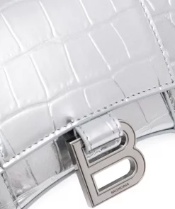 ( Positively Conscious ) Balenciaga SILVER Portefeuille Hourglass à Effet Peau De Crocodile Femme -Vente magasin Balenciaga 16114707 32250648 600