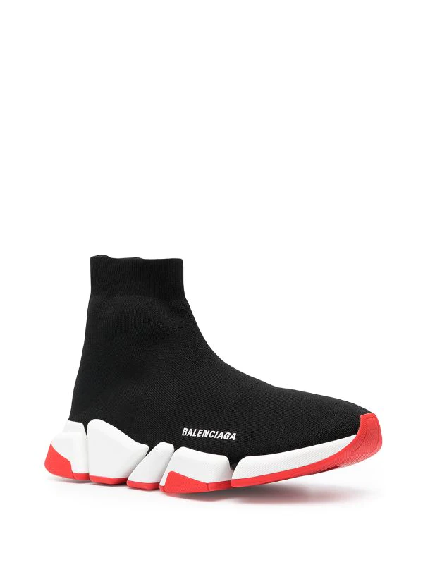 ( Positively Conscious ) Balenciaga Baskets Speed 2.0 1960 BLACK/WHITE/NEWRED 4 ( Positively Conscious ) Balenciaga Baskets Speed 2.0 1960 BLACK/WHITE/NEWRED – Image 2
