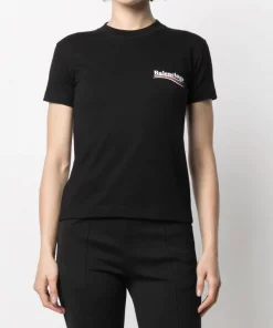 ( Positively Conscious ) Balenciaga T-shirt à Imprimé Political Campaign 1070 BLACK/WHITE -Vente magasin Balenciaga 16120027 30749191 600