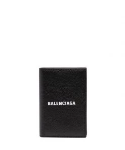 ( Nouvelle Collection ) Balenciaga 1090 BLACK/L WHITE Portefeuille Pliant En Cuir Homme