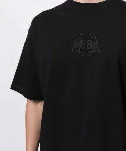( Positively Conscious ) Balenciaga T-shirt Lion's Laurel Ample 1069 BLACK/BLACK -Vente magasin Balenciaga 16191929 32250667 600