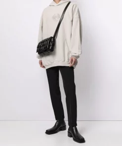 ( Positively Conscious ) Balenciaga 2966 CEMENT GREY/CEMENT G Hoodie Oversize à Logo Brodé Homme -Vente magasin Balenciaga 16191933 32833394 600