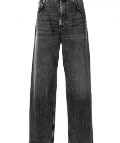 ( Positively Conscious ) Balenciaga 1090 NOIR/ICEBERG Jean Droit Ă Ceinture Ă Logo Homme