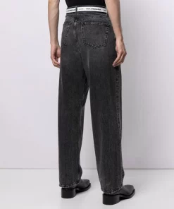 ( Positively Conscious ) Balenciaga 1090 NOIR/ICEBERG Jean Droit à Ceinture à Logo Homme -Vente magasin Balenciaga 16191938 32414609 600